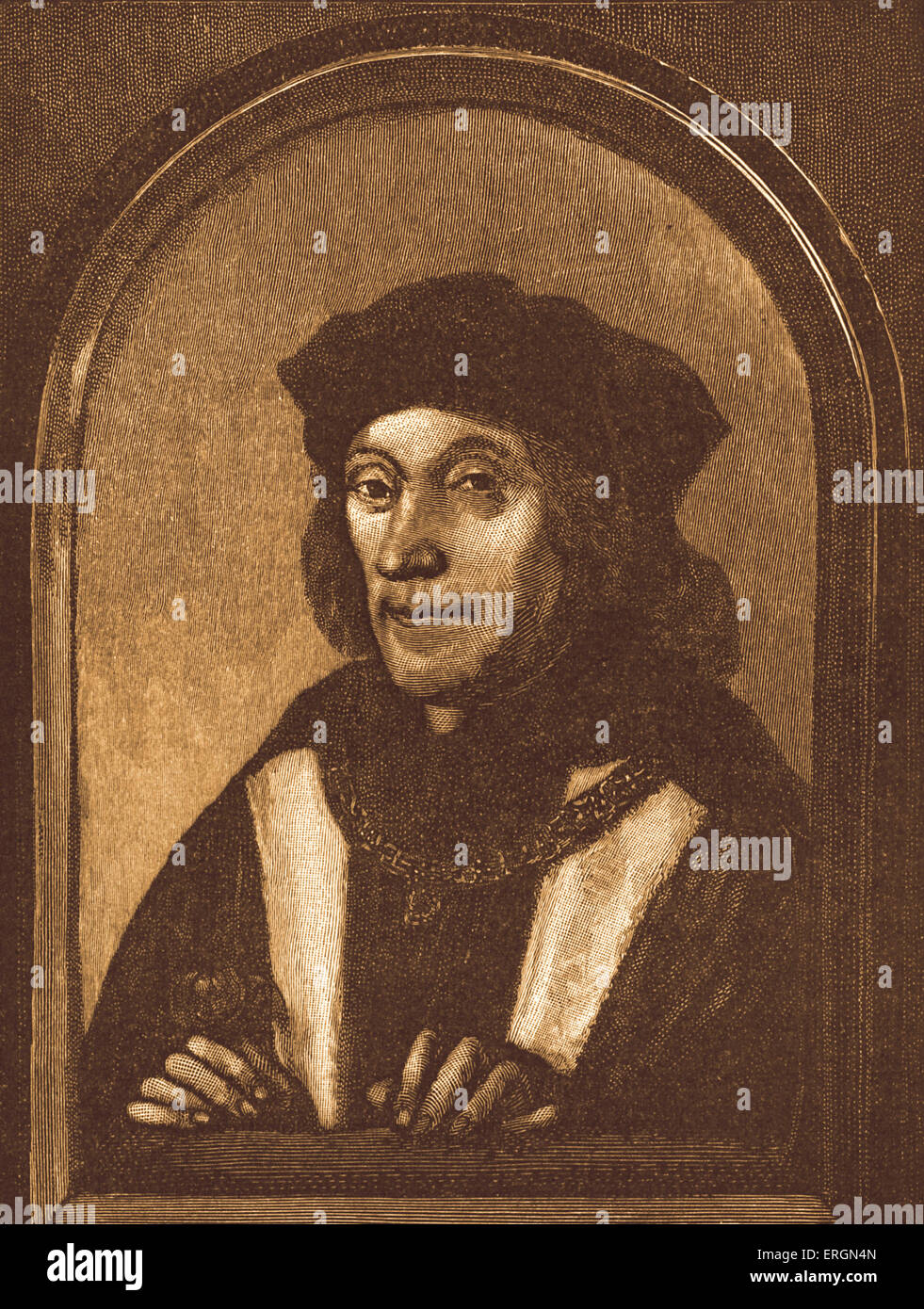 Enrico VII (1457-1509) - Re d'Inghilterra (1485-1509)- primo monarca della Casa di Tudor. Foto Stock
