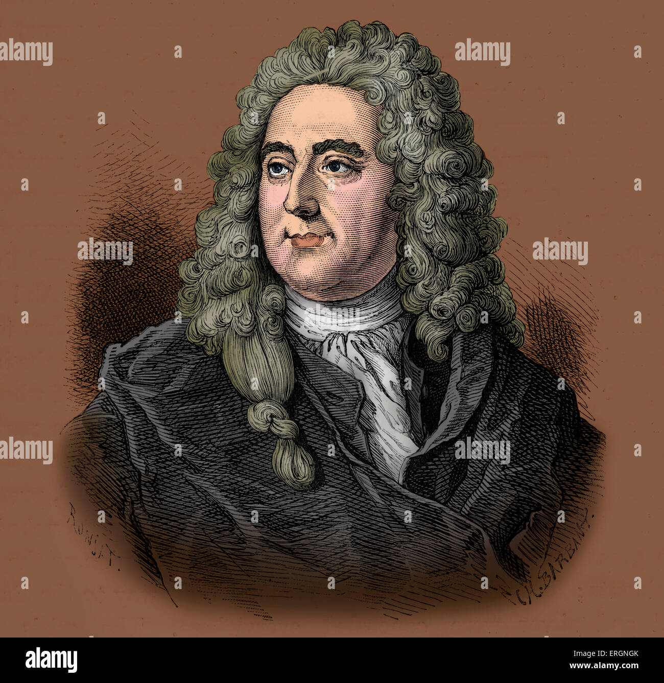 John Law, avventuriero scozzese ed economista, 1671-1729. Nel 1716 Diritto istituito la Banque Générale, una banca privata con il Foto Stock