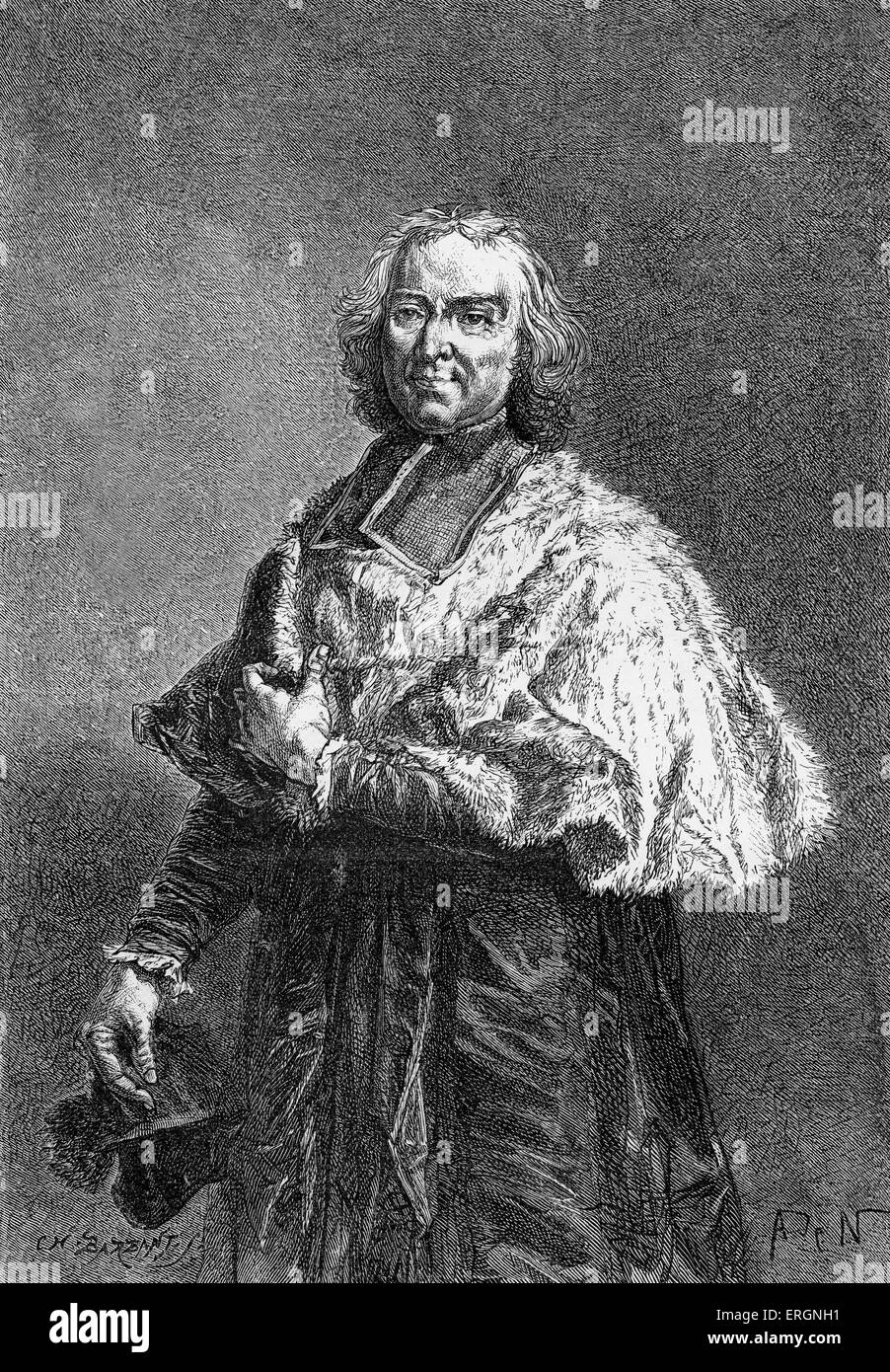 André-Hercule de Fleury, cardinale francese e il primo ministro che ha controllato il governo del re Louis XV dal 1726 al 1743. Foto Stock