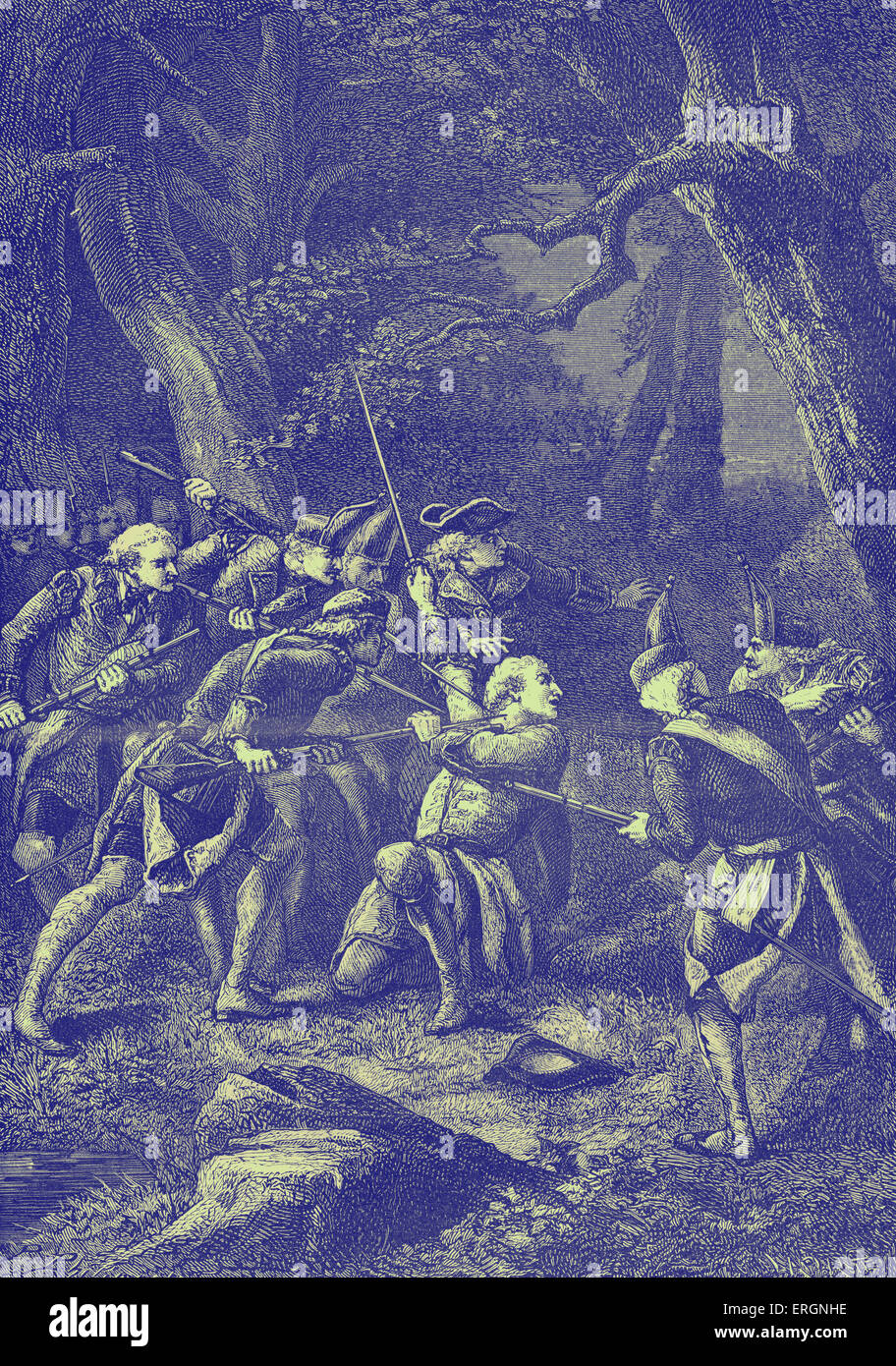 Da Nicolas-Louis d'Assas, noto anche come Luigi d'Assas du Mercou e cavaliere d'Assas, eroe francese di 7 anni di guerra. Durante una Foto Stock