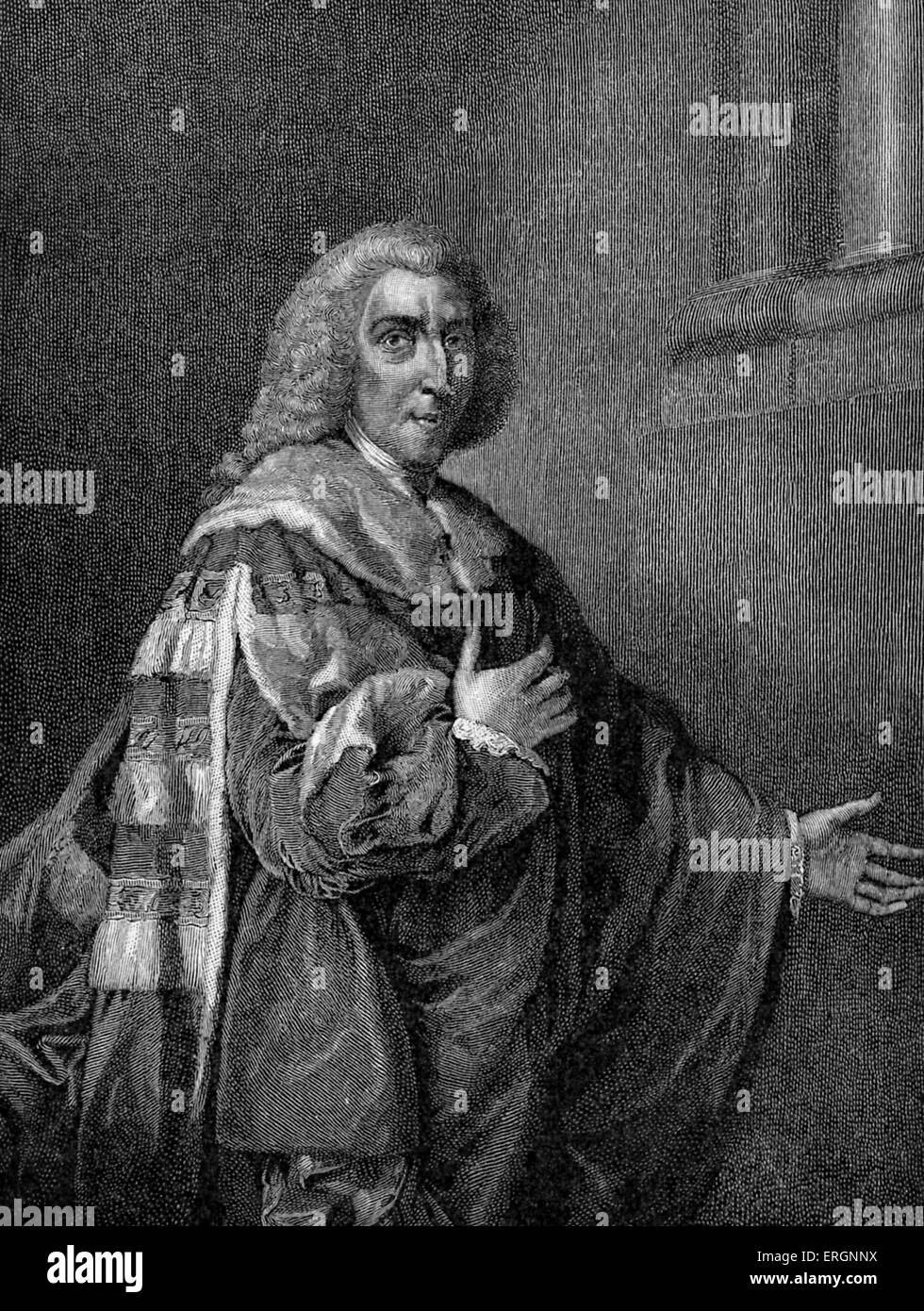 William Pitt il vecchio conte di Chatham. Primo ministro della Gran Bretagna, 30 Luglio 1766 - 14 ottobre 1768. Politica di guerra Foto Stock