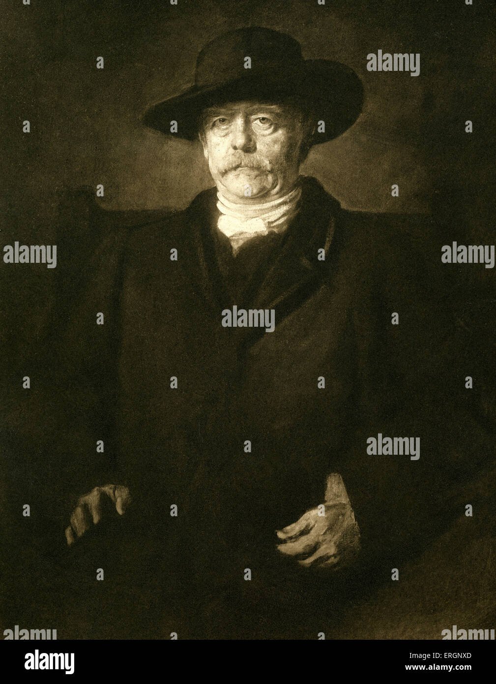 Conte Otto von Bismarck, ritratto di Franz Lenbach. Prussia e statista tedesco e ha supervisionato la Germania Primo cancelliere Foto Stock