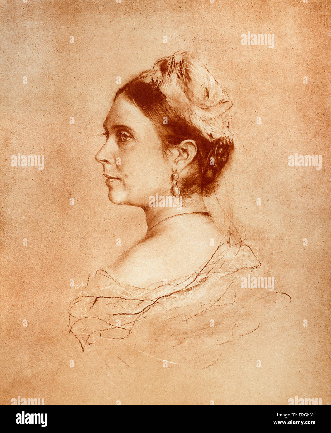 La regina Victoria, ritratto di Franz Lenbach. Sovrano del Regno Unito di Gran Bretagna e Irlanda dal 20 giugno 1837 fino al Foto Stock