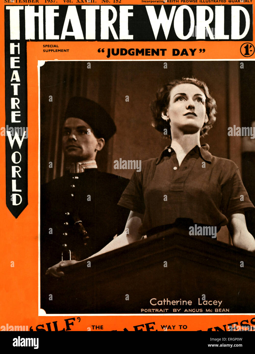 Catherine Lacey - Inglese attrice nel giudizio universale di Elmer riso. Coperchio del mondo teatrale - Settembre 1937. (Ritratto all'interno Foto Stock