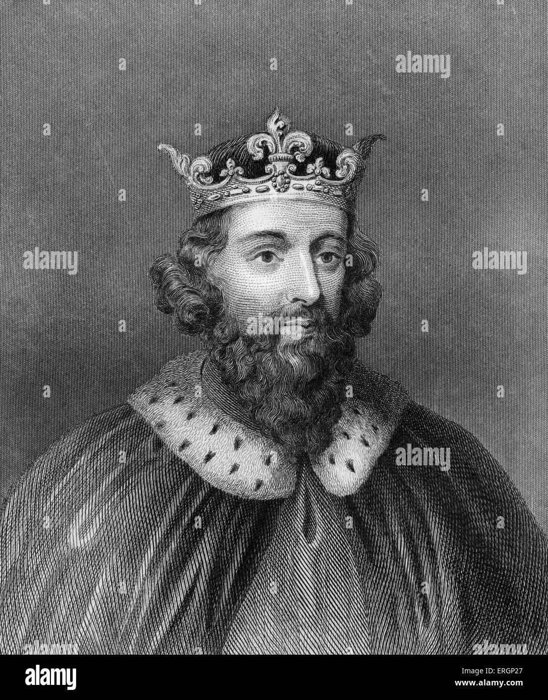 Re Alfredo il Grande, ritratto. Re del Wessex da 871 a 899. 849 - ottobre 899. Foto Stock