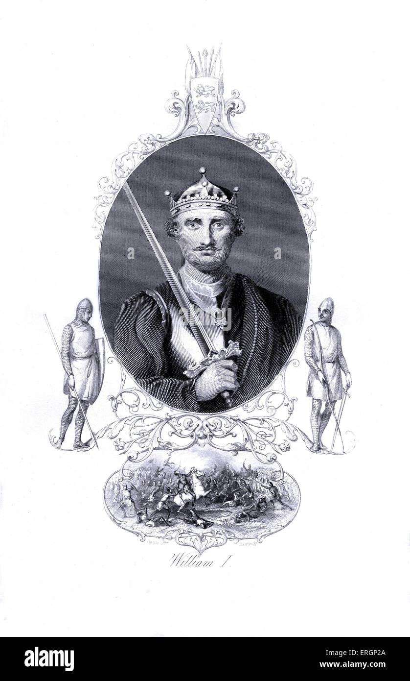 Guglielmo il Conquistatore o Guglielmo I, ritratto. Primo re normanno di Inghilterra che regna dal 1066 fino alla sua morte nel 1087. 1028- 9 Foto Stock