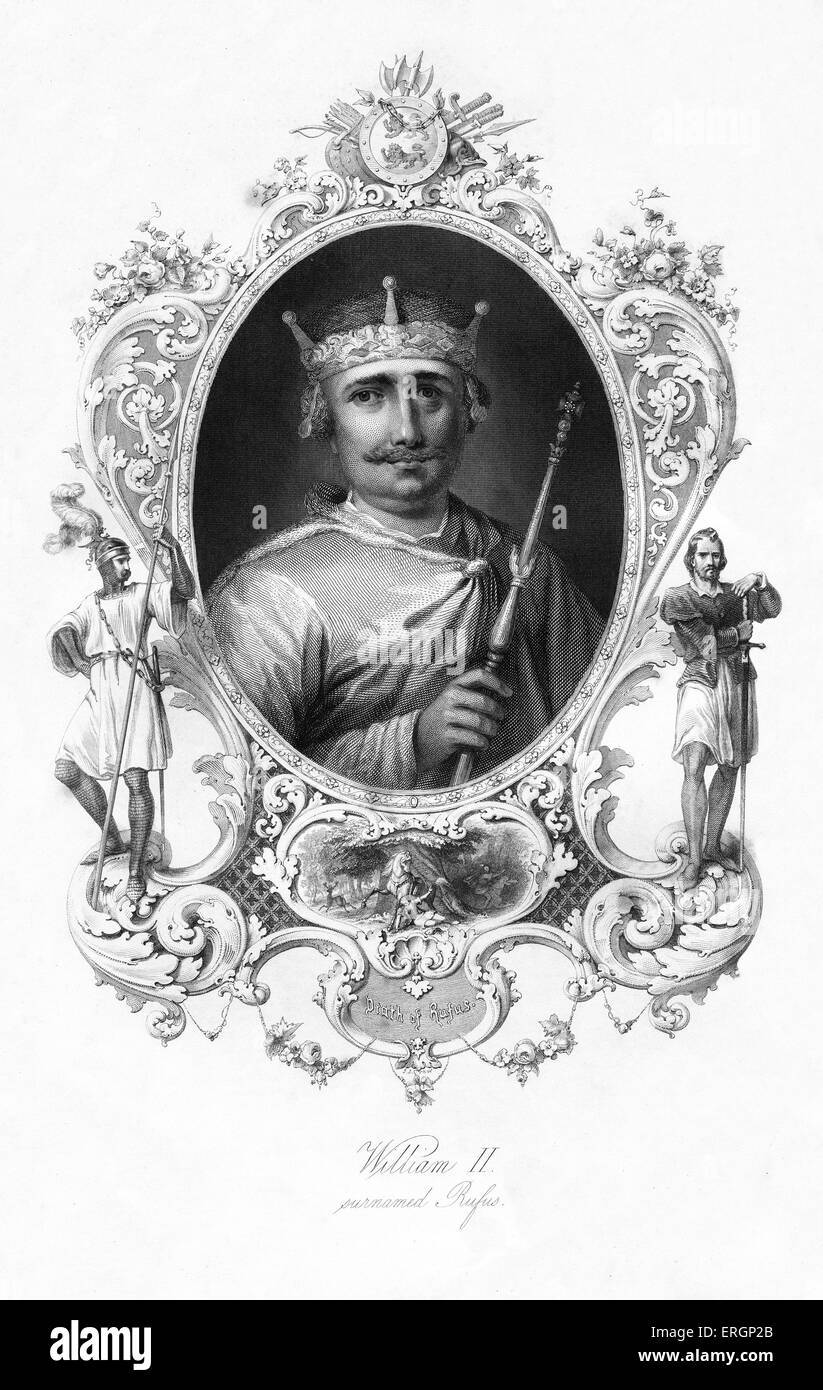 Guglielmo II, noto come William Rufus o William Red, ritratto. Re d'Inghilterra dal 1087 fino al 1100. 1056 - 2 agosto 1100. Foto Stock