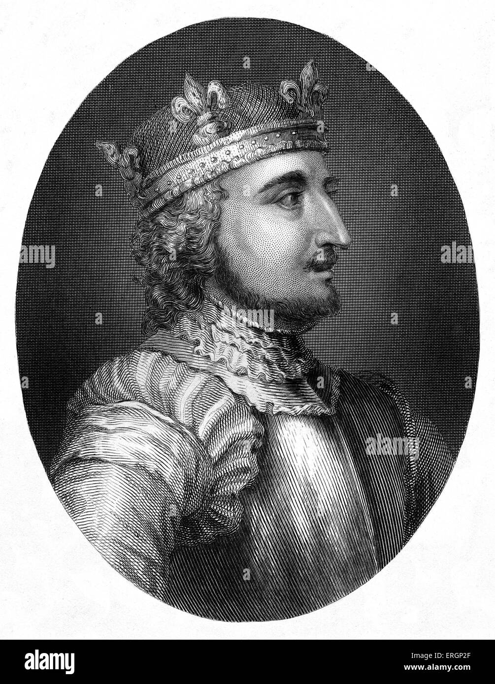 Stefano I o Stefano di Blois, ritratto. Re d'Inghilterra dal 1135 fino alla sua morte. 1092/6 - 25 ottobre 1154. Foto Stock