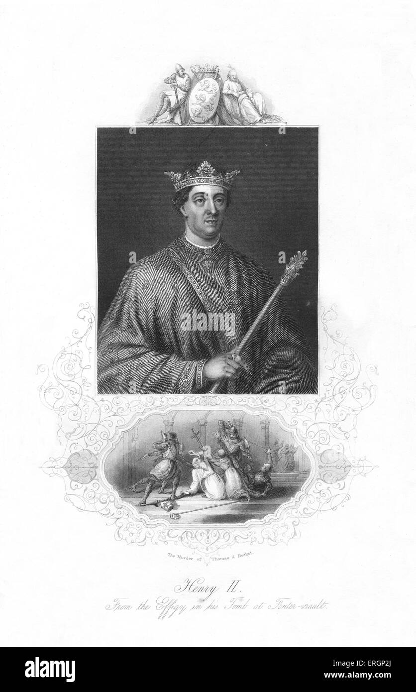 Enrico II, re d'Inghilterra 1154-89, ritratto. 5 Marzo 1133 - 6 luglio 1189. Foto Stock