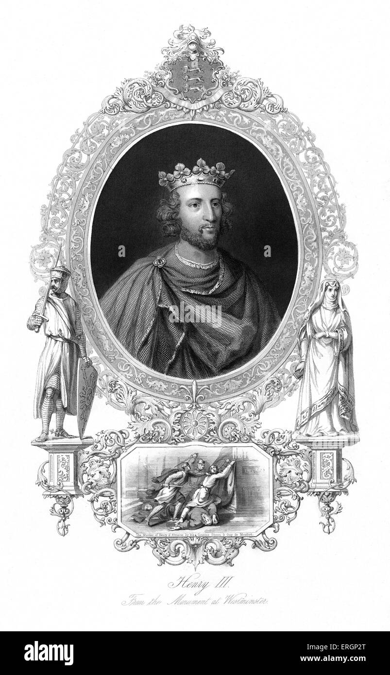 Enrico III, noto anche come Henry di Winchester, ritratto. Re d'Inghilterra, Signore dell'Irlanda e del Duca di Aquitania dal 1216 fino al Foto Stock
