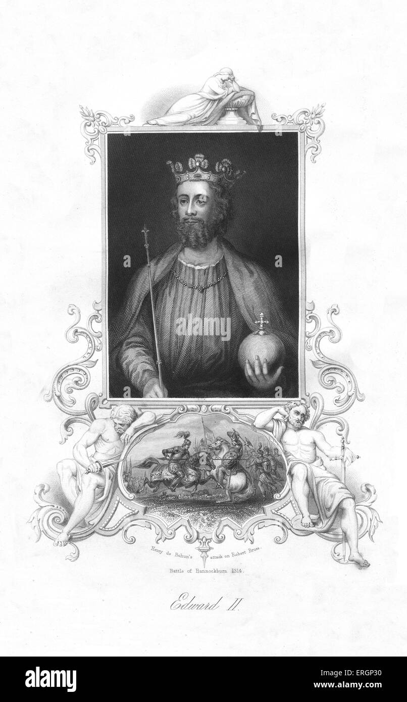 Edward II, ritratto. Re d'Inghilterra dal 1307 fino a quando egli non venne deposto nel gennaio 1327. 25 Aprile 1284 - 21 settembre 1327. Foto Stock