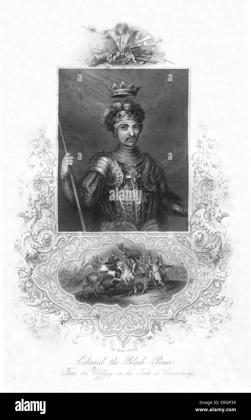 Edoardo il Principe Nero, figlio primogenito di Re Edoardo III di Inghilterra. Edward è morto un anno prima di suo padre, diventando il primo Foto Stock