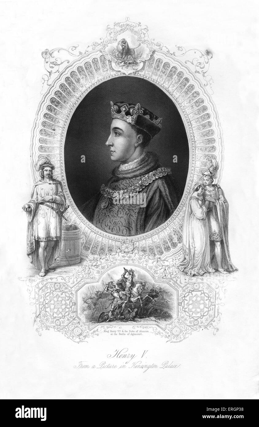 Enrico V noto anche come la stella di Inghilterra, ritratto. Re d'Inghilterra dal 1413 fino alla sua morte. 16 Settembre 1386 - 31 agosto Foto Stock