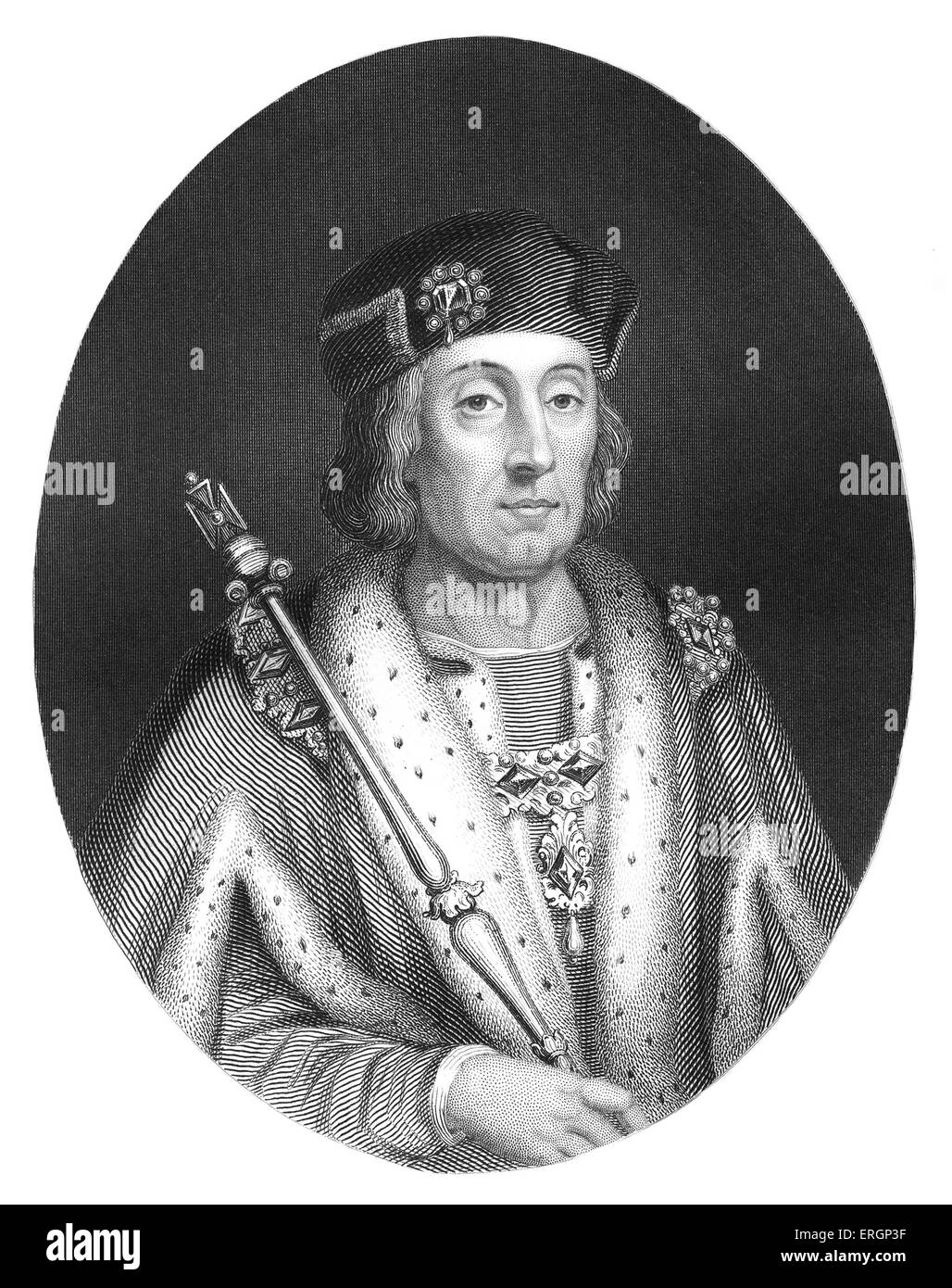 Enrico VII, ritratto. Il primo sovrano della casa di Tudor, re d'Inghilterra e signore di Irlanda a partire dal mese di agosto 1485 fino alla sua Foto Stock