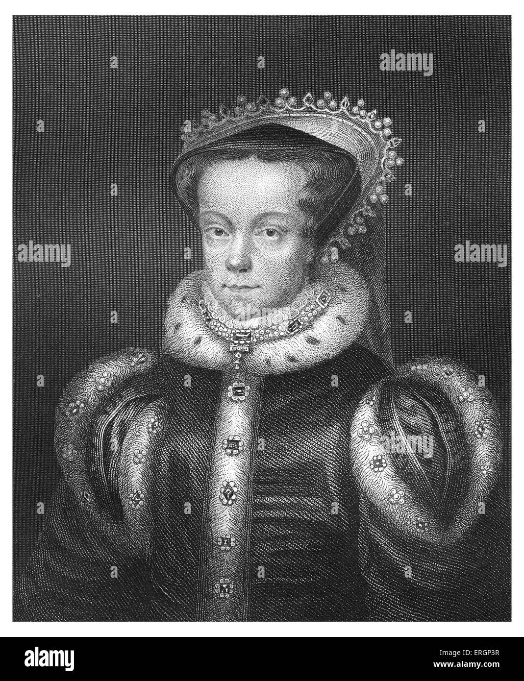 Maria mi o "Bloody Mary", ritratto. Regina dell'Inghilterra da luglio 1553 fino alla sua morte. 18 Febbraio 1516 - 17 novembre 1558. Foto Stock