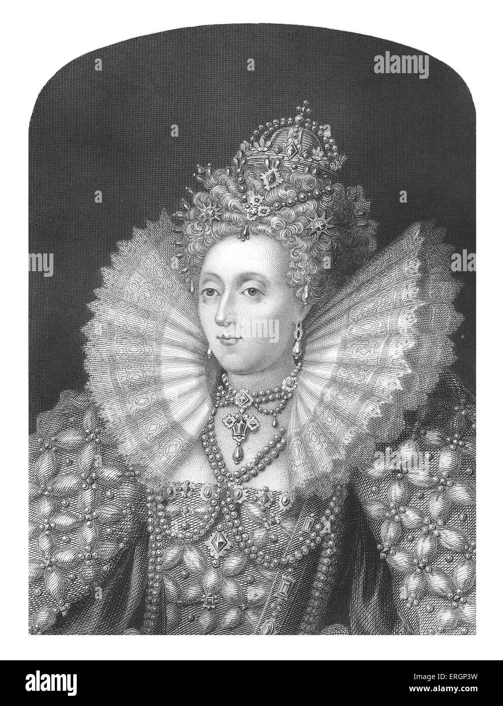 Elisabetta I, ritratto. Regina d'Inghilterra dal 1558 fino alla sua morte. 7 Settembre 1533 - 24 Marzo 1603. Foto Stock