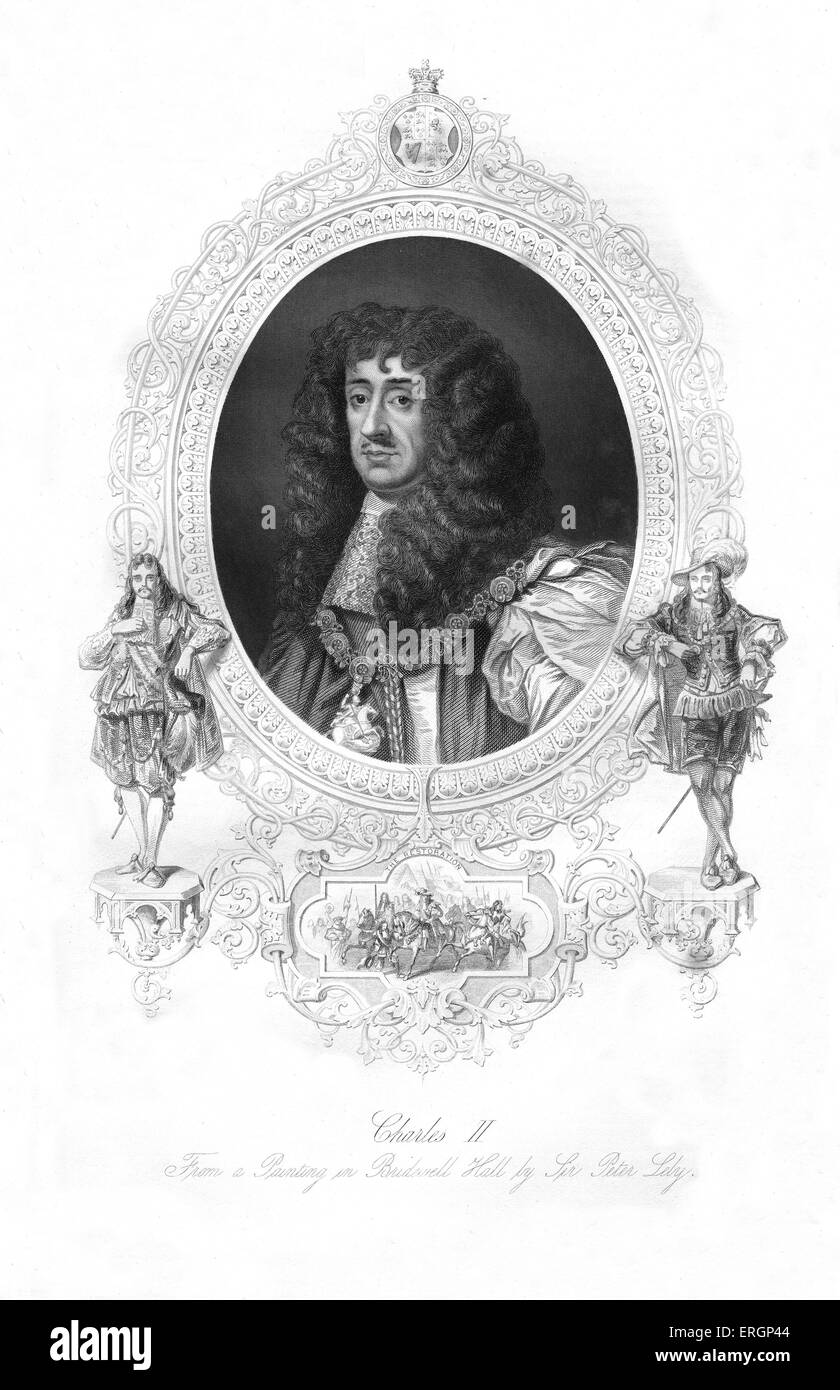 Carlo II, ritratto. Monarca dei tre regni di Inghilterra e Scozia e Irlanda da 1660-1685. 29 Maggio 1630 - 6 febbraio Foto Stock