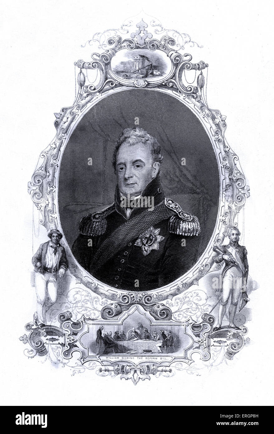 Re Guglielmo IV, ritratto. Re del Regno Unito di Gran Bretagna e Irlanda e di Hannover dal 26 giugno 1830 fino alla sua Foto Stock