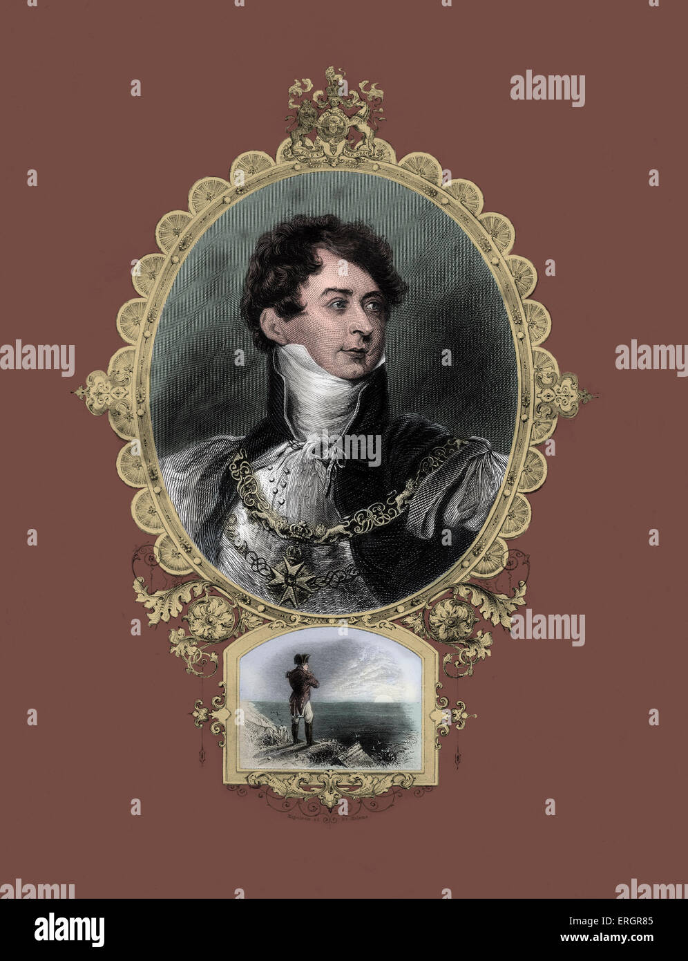 Re Giorgio IV, ritratto. Regnò 1820 - 1830. George ha agito come reggente per suo padre da 1811-1820. Foto Stock
