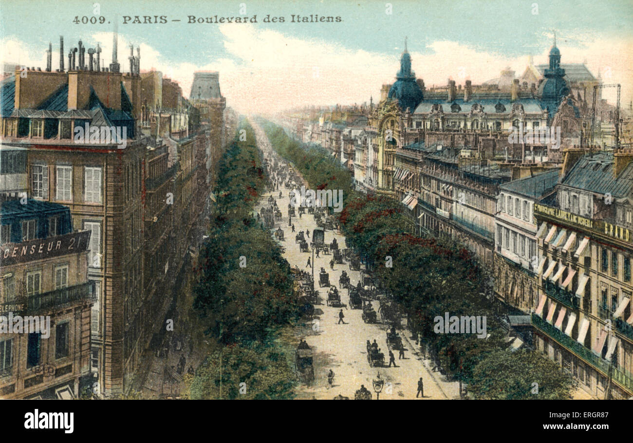 Parigi - Boulevard des Italiens. Fine 19thC Foto Stock