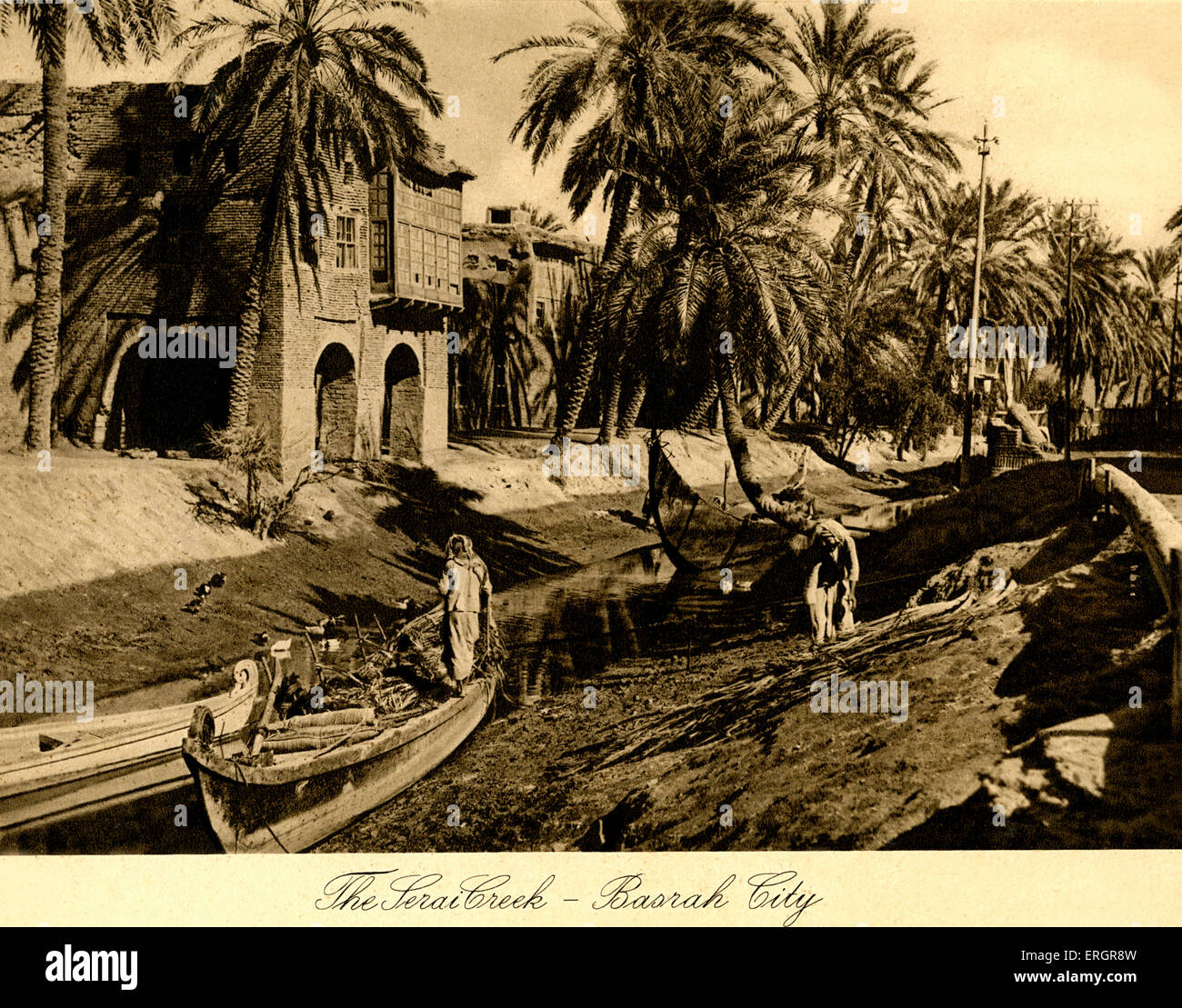 Iraq - Il Serai Creek - Basrah città. Foto presa nel 1920 dopo la creazione dell'Iraq ( da Baghdad, fotocamera Studio l'Iraq, Kerim Foto Stock