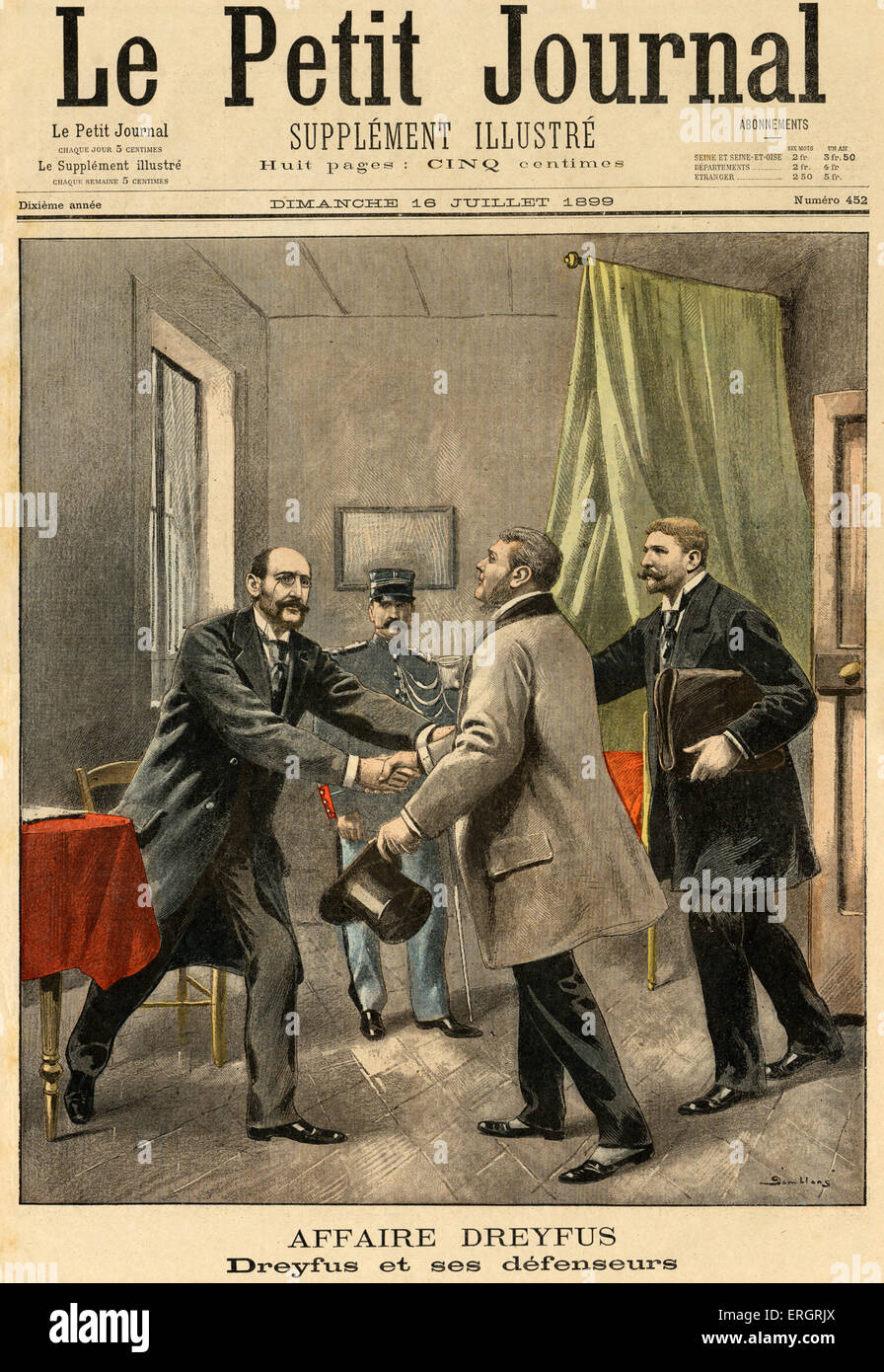 L' affaire Dreyfus. Sul coperchio di Le Petit Journal, supplément illustré, 16 luglio 1899. Illustrazione di Damblans intitolata 'Dreyfus Foto Stock