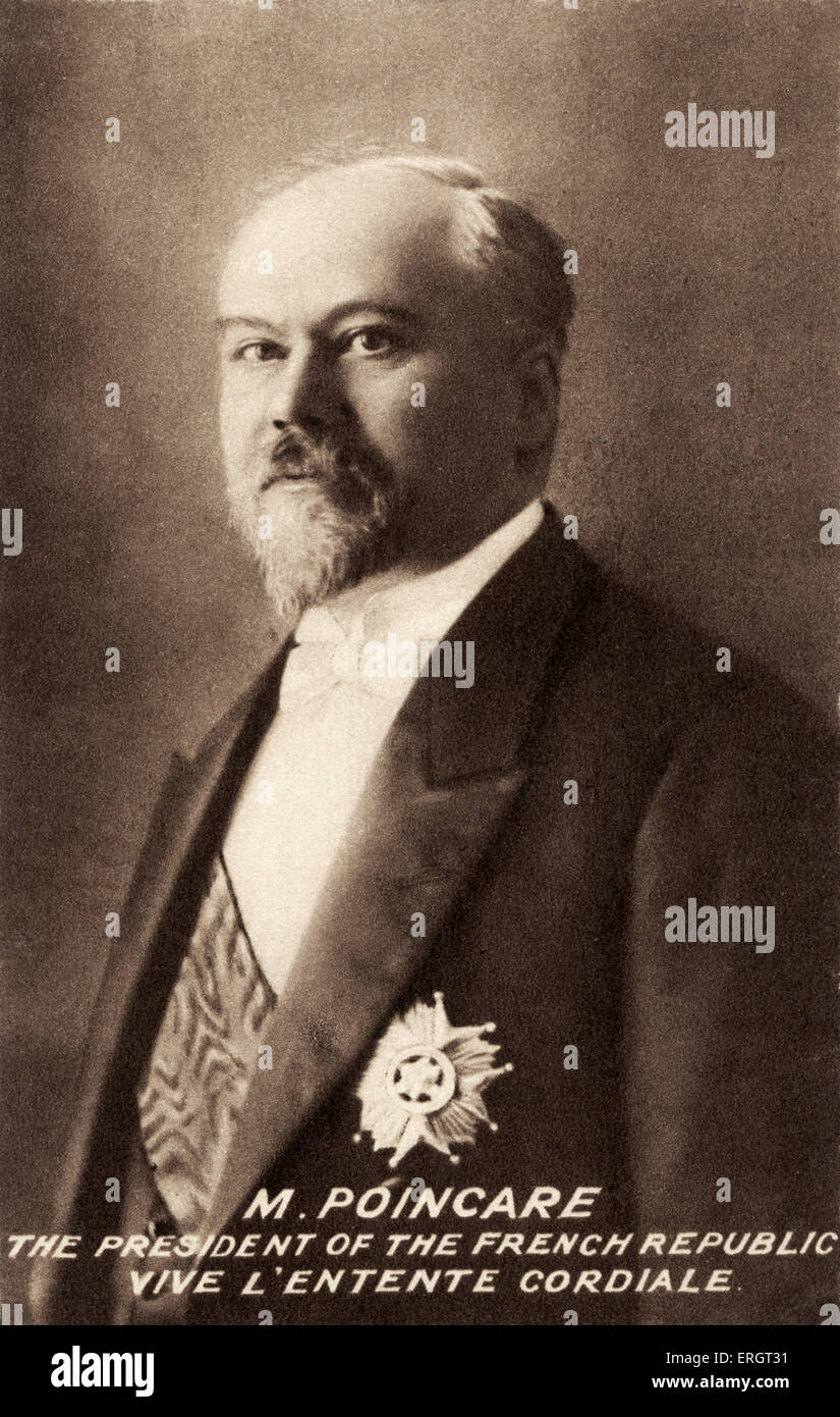 Raymond Poincaré - ritratto. Il presidente della Repubblica francese (1913-1920), strettamente associata con "Entente Cordiale e Foto Stock