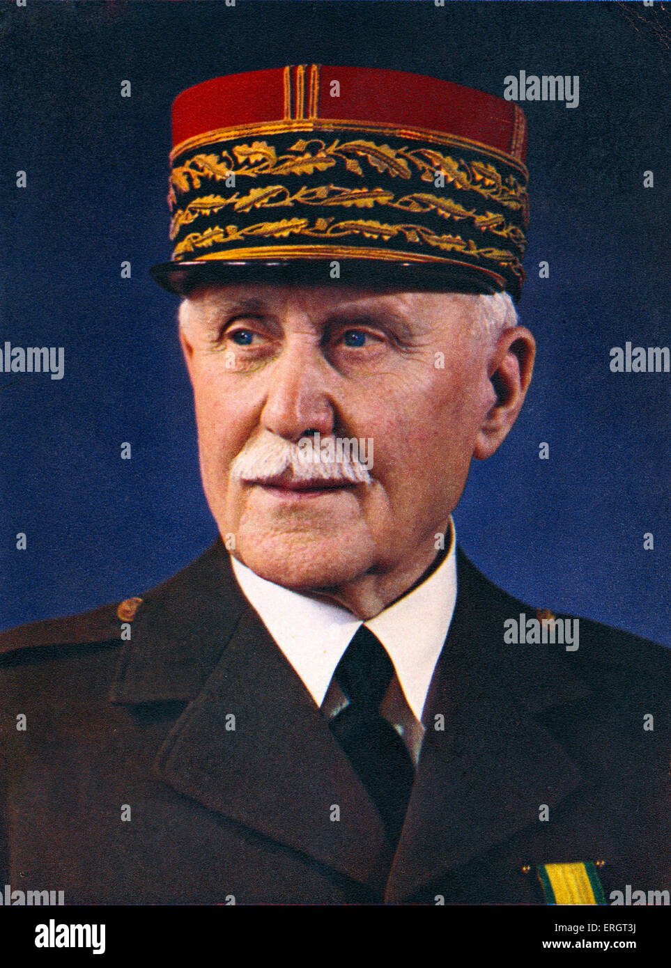 Maréchal Henri Philippe Pétain ritratto. Righello di Vichy Francia. 24 Aprile 1856 - 23 luglio 1951. Uniforme. La didascalia recita "La Foto Stock