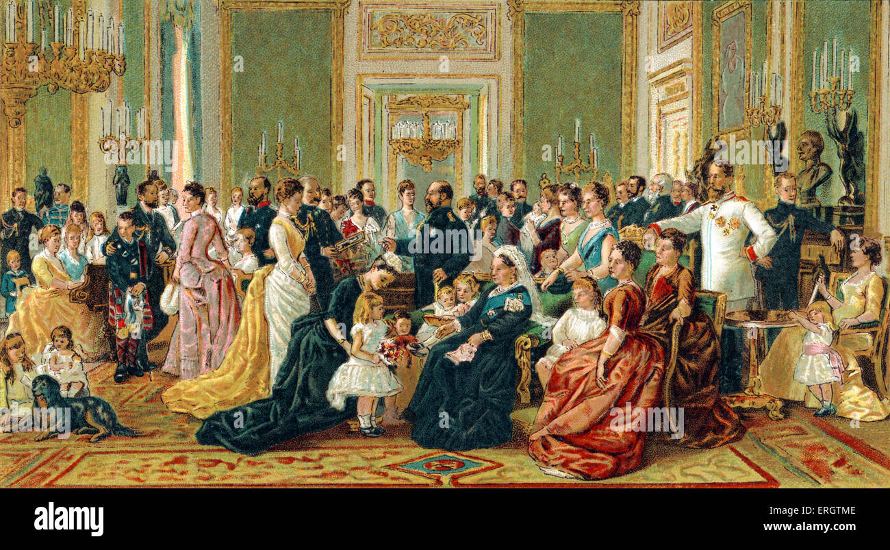 Quanto Era Alta La Regina Vittoria Ritratto di famiglia vittoriana immagini e fotografie stock ad alta