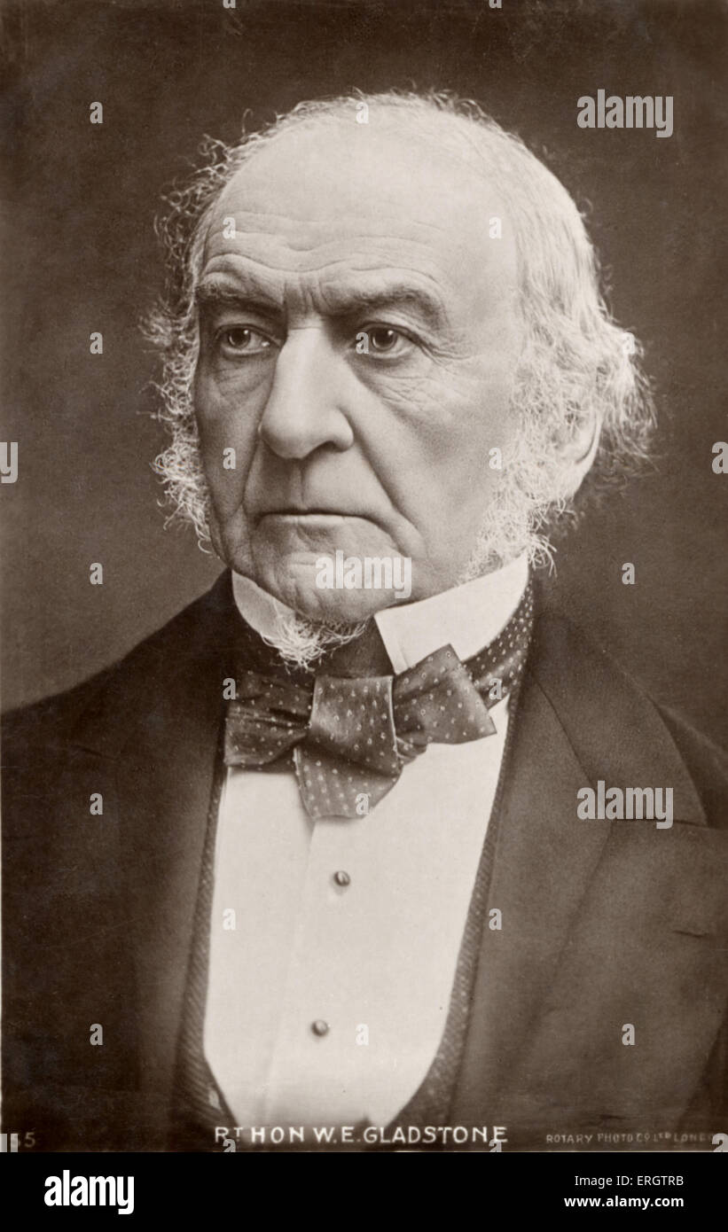 William Ewart Gladstone - ritratto della British Partito Liberale statista e il Primo Ministro. 29 Dicembre 1809 - 19 maggio 1898. Foto Stock