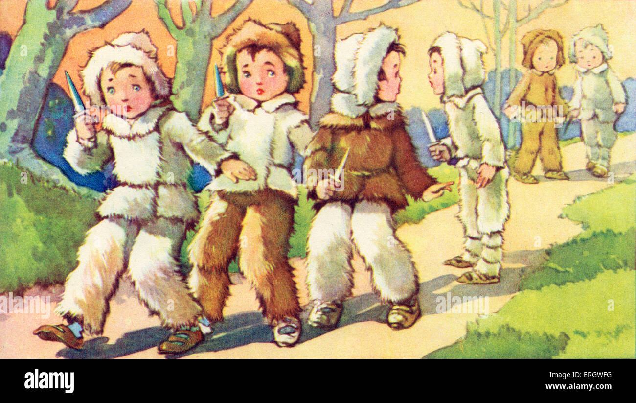 'Peter Pan e Wendy' da James Matthew Barrie. Sei ragazzi persi in Neverland. La JMB: Scottish romanziere e drammaturgo, 9 maggio 1860 - 19 giugno 1937. Artista non noto Foto Stock