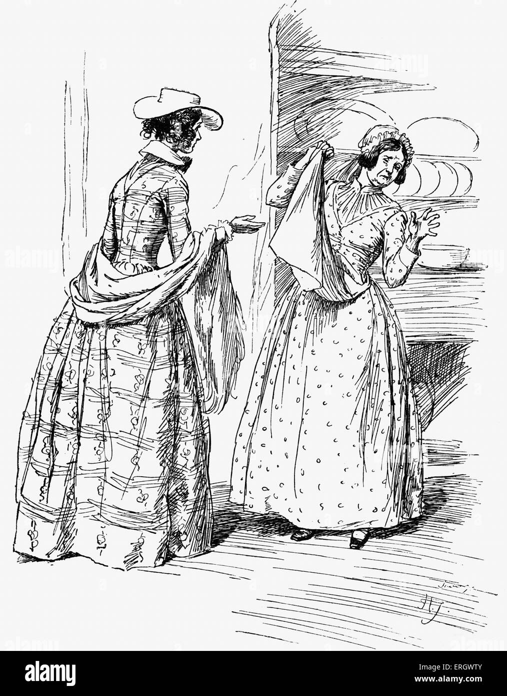 "Cranford' da Elizabeth Gaskell. Narrata dal personaggio Mary Smith. La didascalia recita: 'Non 'ma Martha' me". (Marta e Maria Foto Stock