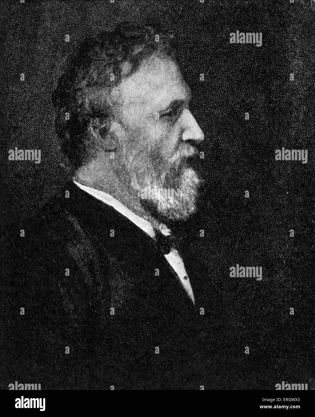 Robert Browning: Inglese poeta e drammaturgo: 7 maggio 1812 - 12 dicembre 1889. Dopo il ritratto di George Frederic Watts. Foto Stock