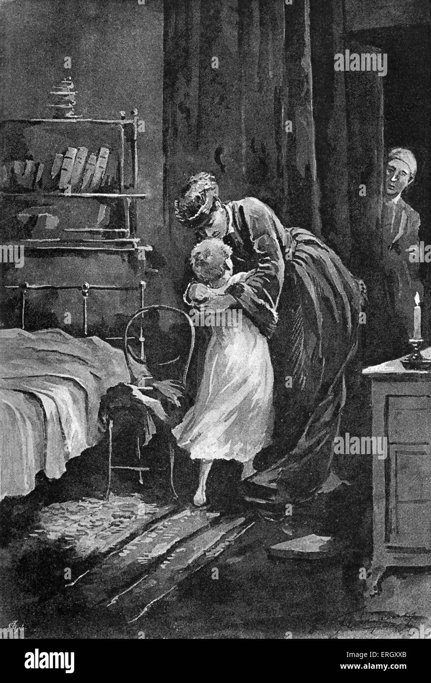 Anna Karenina da Nikolayevich Lev Tolstoj. Illustrazioni di Paolo Frenzeny. La didascalia recita: 'Anna ha rubato visita al suo bambino". Foto Stock