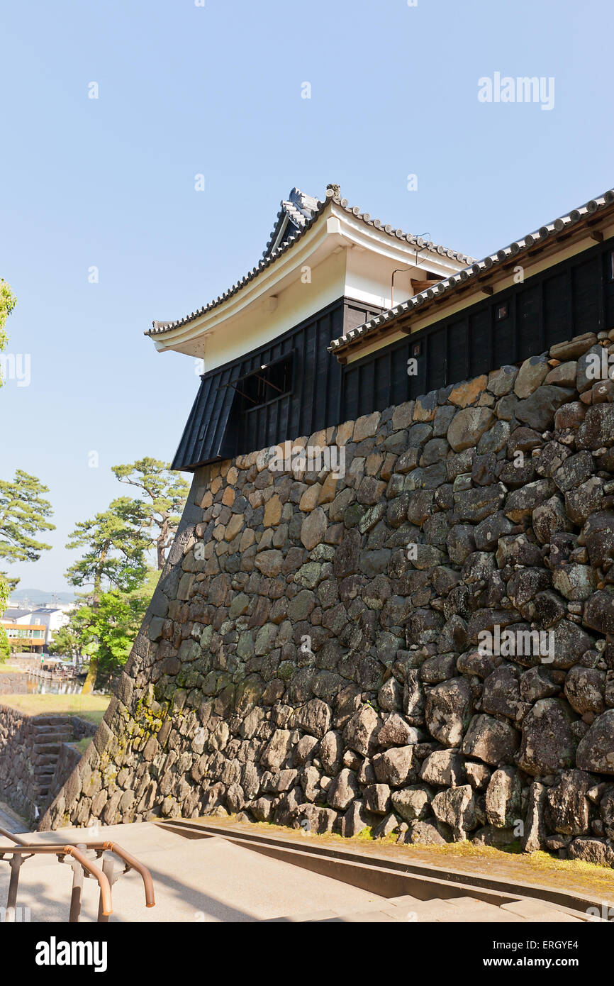 Taiko Yagura torretta di Matsue castello (circa 1611) in Matsue, prefettura di Shimane, Giappone. Sito storico nazionale Foto Stock