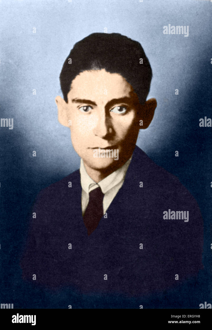 Franz Kafka - ritratto dello scrittore ceco. 3 Luglio 1883 - 3 giugno 1924. (Brod come Kafka's esecutore testamentario dopo la sua morte ha rilasciato la versione di prova Foto Stock