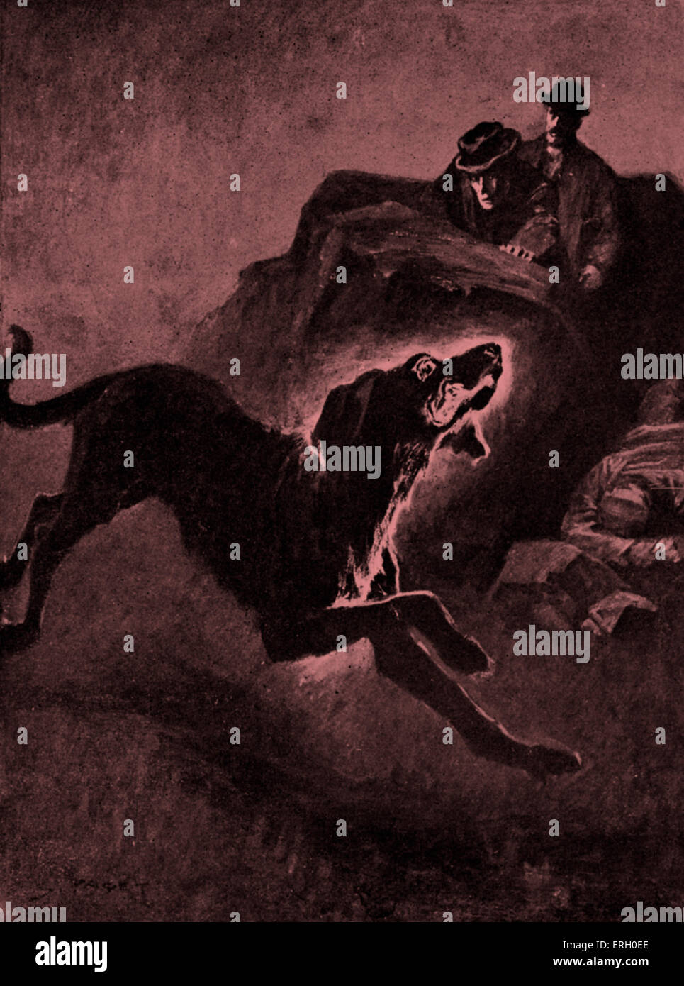 Il Segugio del Baskervilles, un'altra avventura di Sherlock Holmes da A. Conan Doyle. La didascalia recita: "L'Hound del Foto Stock