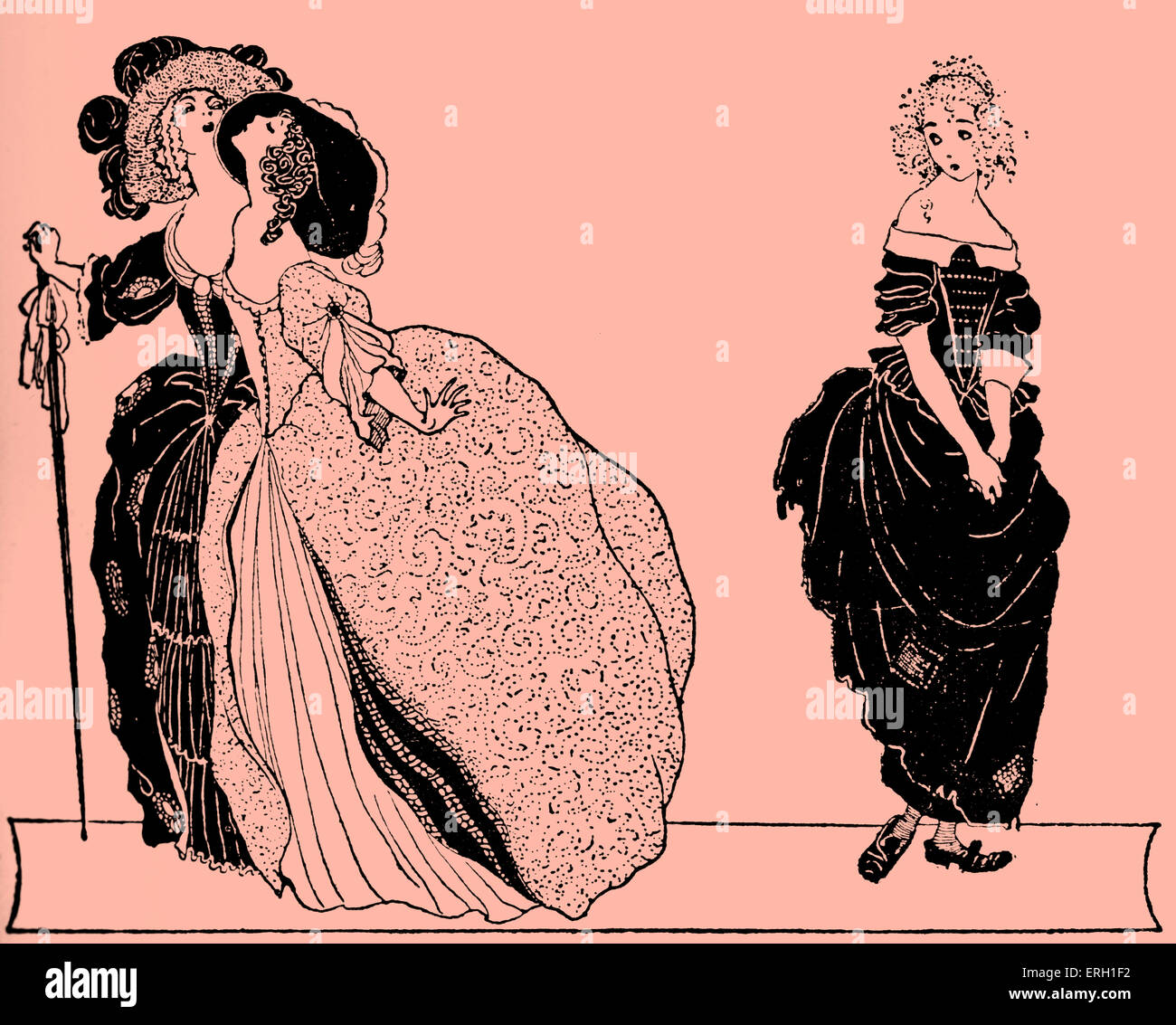 Cinderella - illustrazione dalla favola di Cenerentola con le sue due sorelle brutto.presi da Cenerentola e la sua Stepsisters Foto Stock