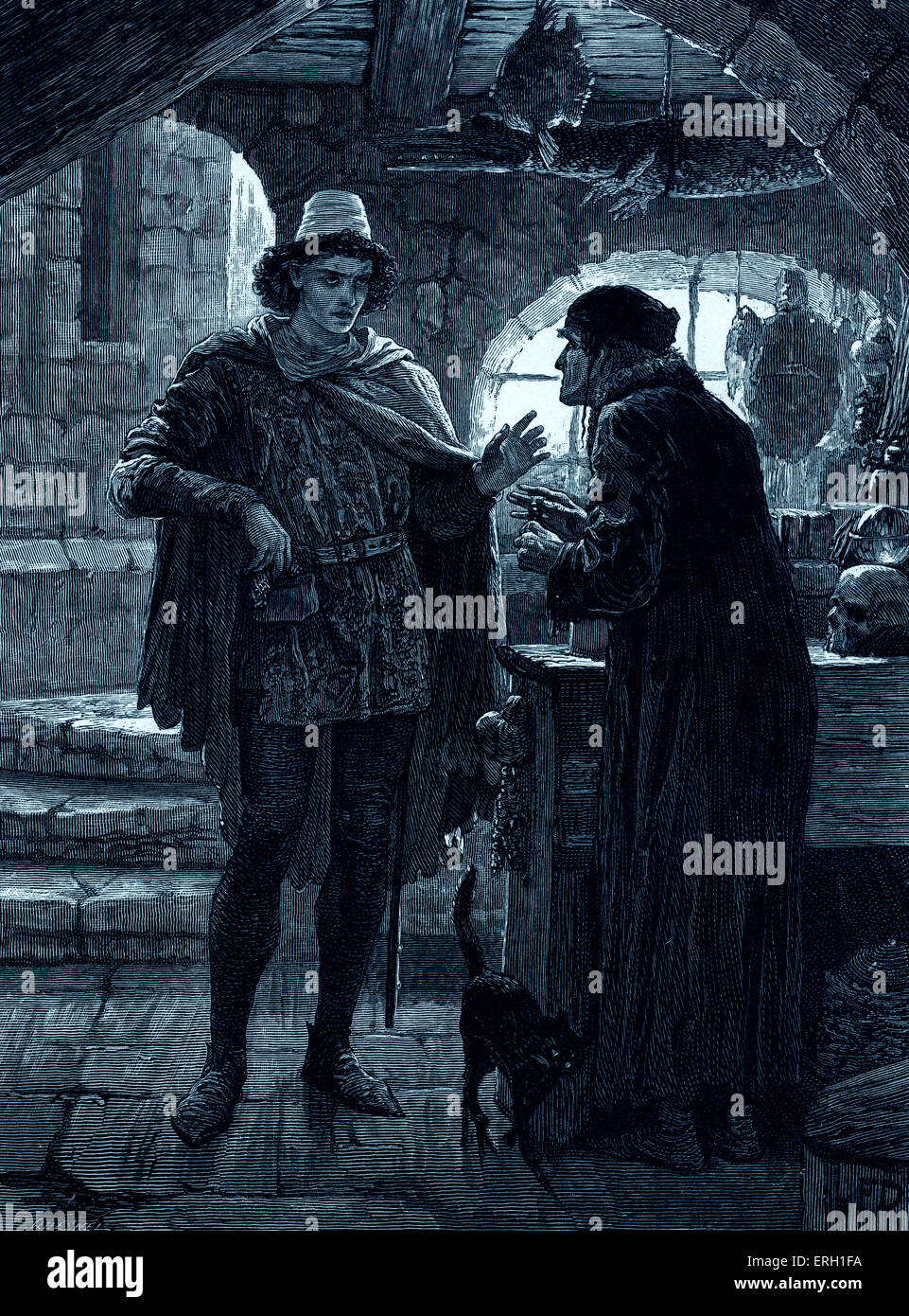 William Shakespeare 's play Romeo e Giulietta. Atto V, scena 1 Romeo e del farmacista. "Speziale: la mia povertà, ma non il mio Foto Stock