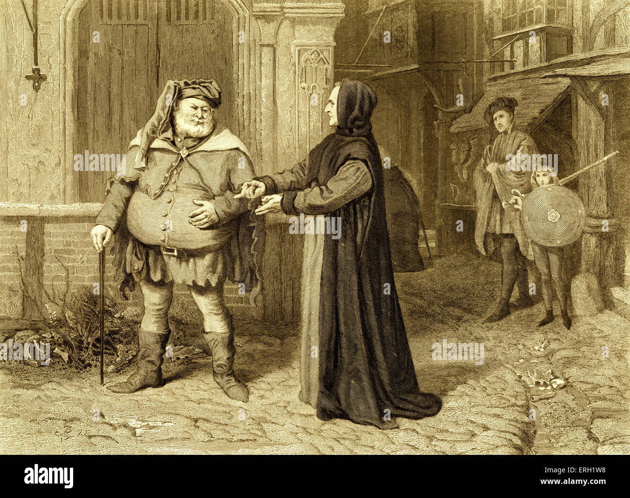 Enrico IV, parte 2, (ATTO I Scena 2), Play by William Shakespeare. Falstaff e il Capo della Giustizia. "Chief Justice: Beh, la verità Foto Stock
