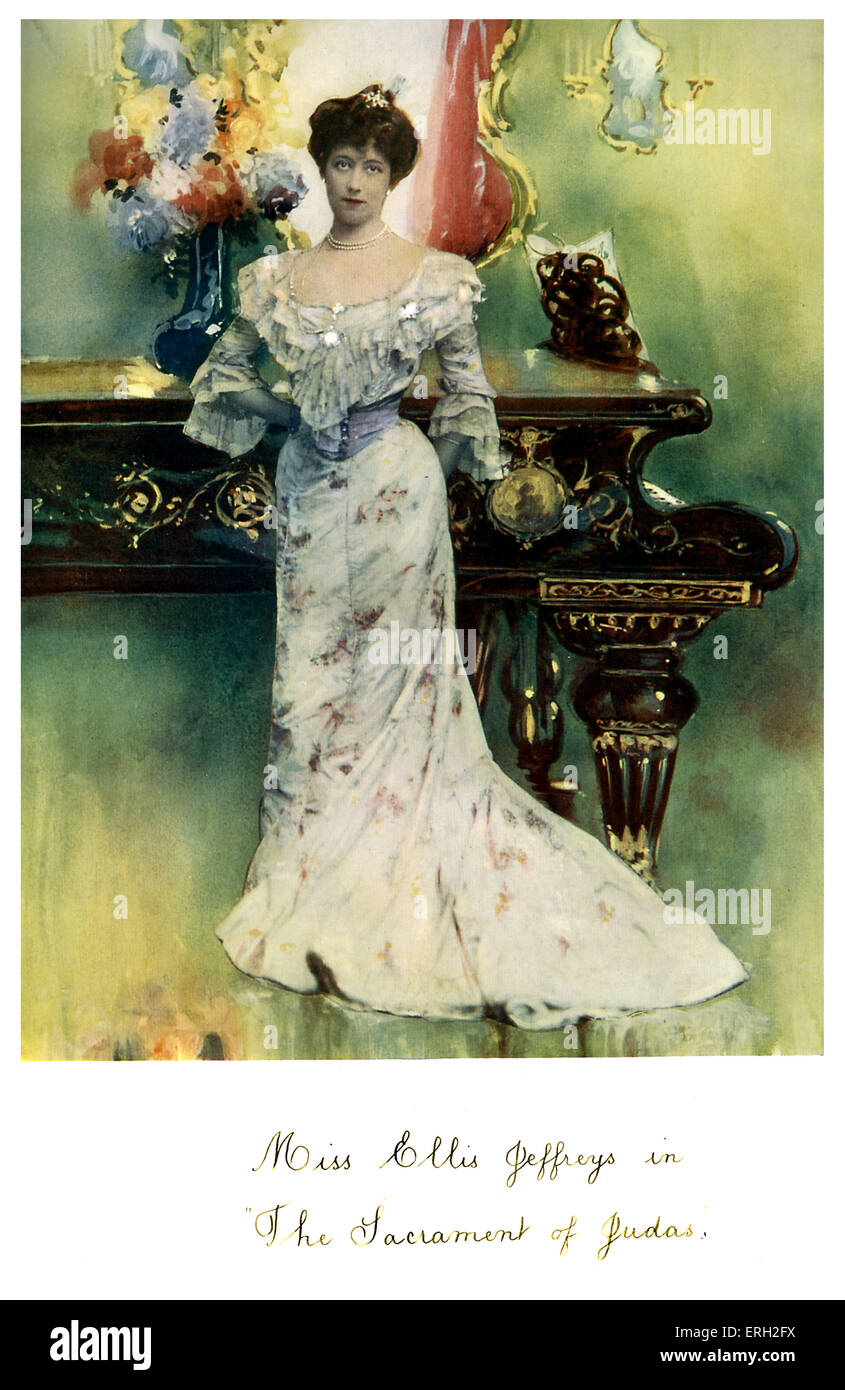 Ellis Jeffreys in 'il sacramento di Giuda". Il Principe di Galles ' Theatre, Londra, c. 1902. Inglese attrice (1868-1943). Foto Stock