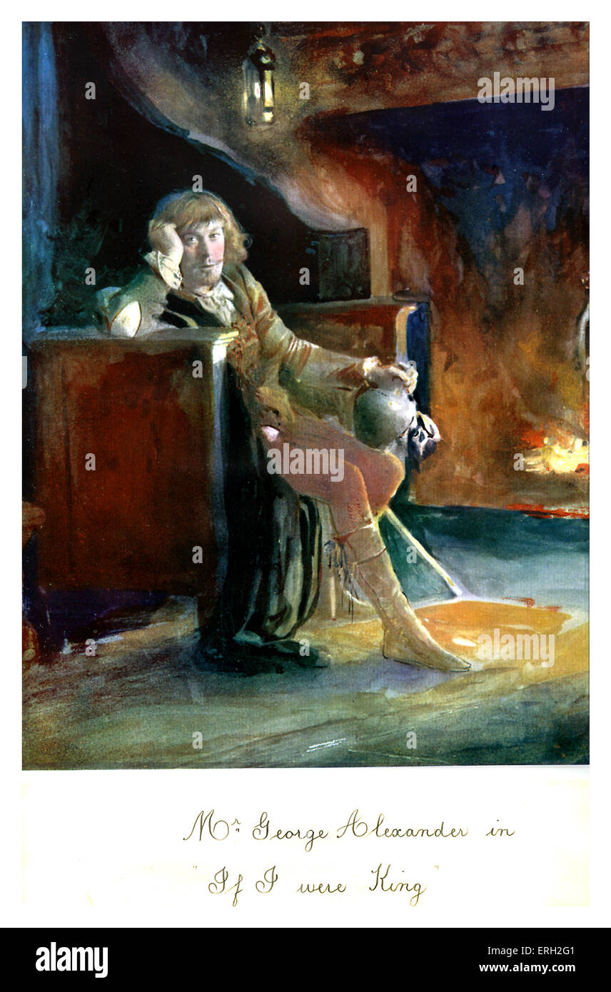 George Alexander come François Villon in ' Se fossi re' da Justin McCarthy. St James 's Theatre, Londra, 1902. Foto Stock