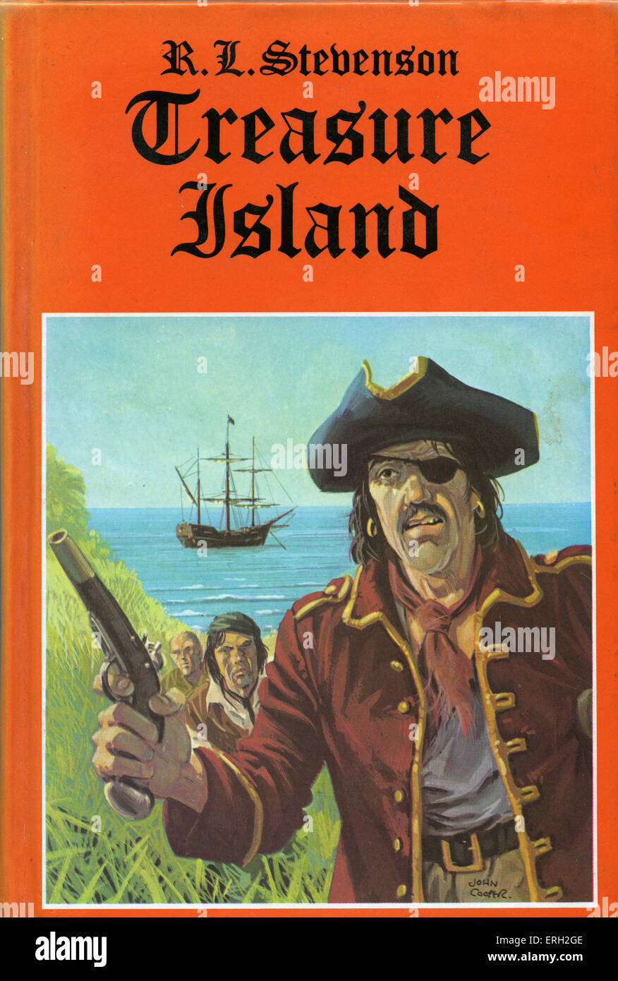 L'isola del tesoro" di Robert Louis Stevenson. Pubblicato per la prima  volta come un libro nel 1883. La copertina del libro di John Cooper. RLS:  Scottish Foto stock - Alamy