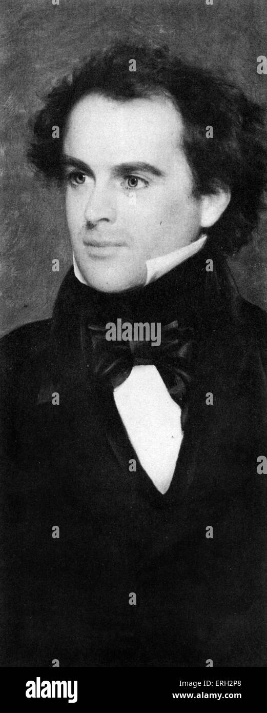 Nathaniel Hawthorne, romanziere americano. 4 Luglio 1804 - 19 maggio 1864. Foto Stock