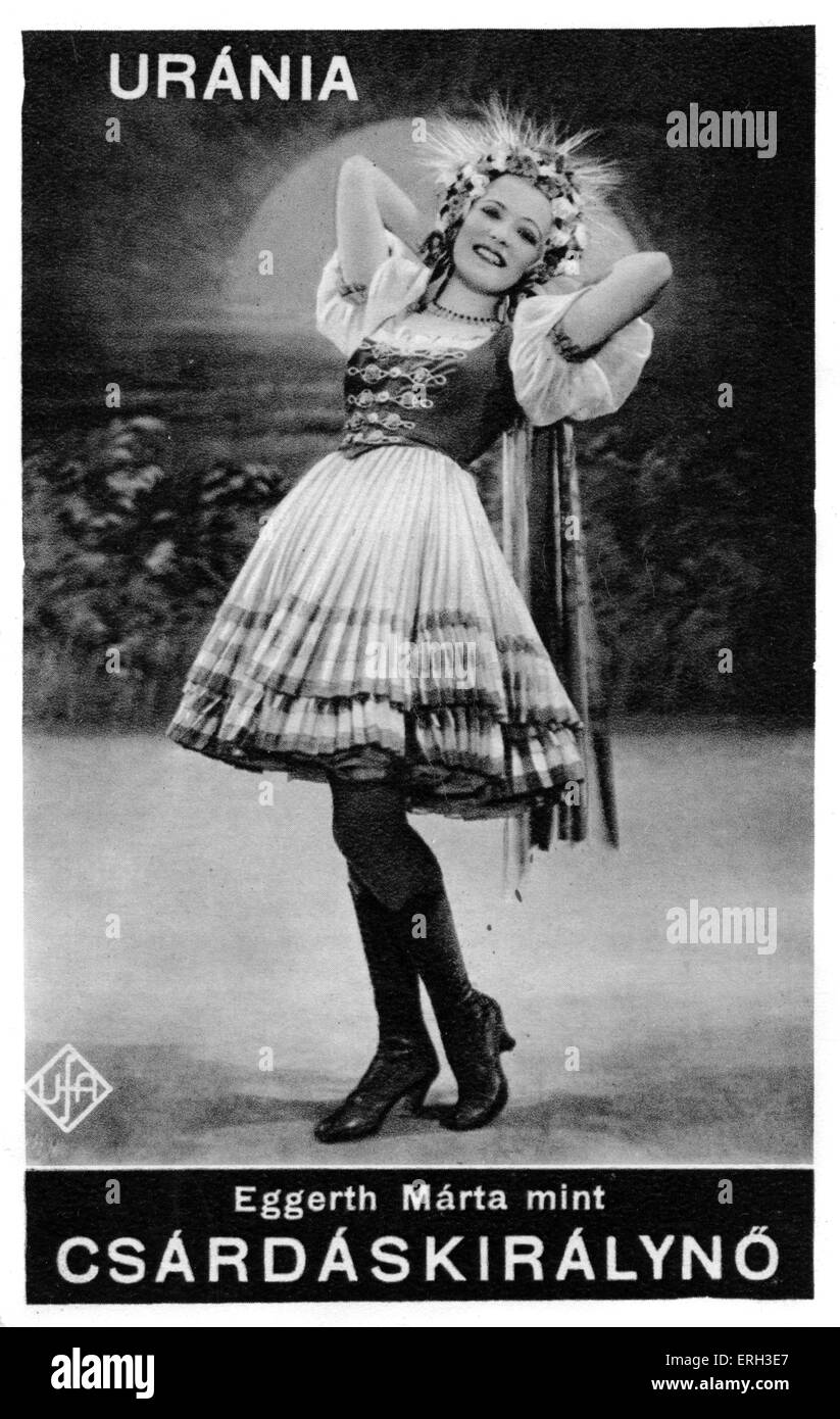 Márta Eggerth in "l'Csárdás Princess / Gypsy Princess' di Emerich Kálmán. ME la cantante ungherese e attore b. Il 17 aprile 1912. EK compositore ungherese di operette 24 Ottobre 1882 - 30 ottobre 1953. Foto Stock