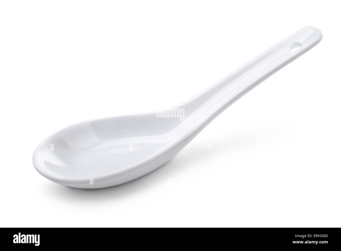 Cucchiaio cinese isolato su bianco Foto Stock