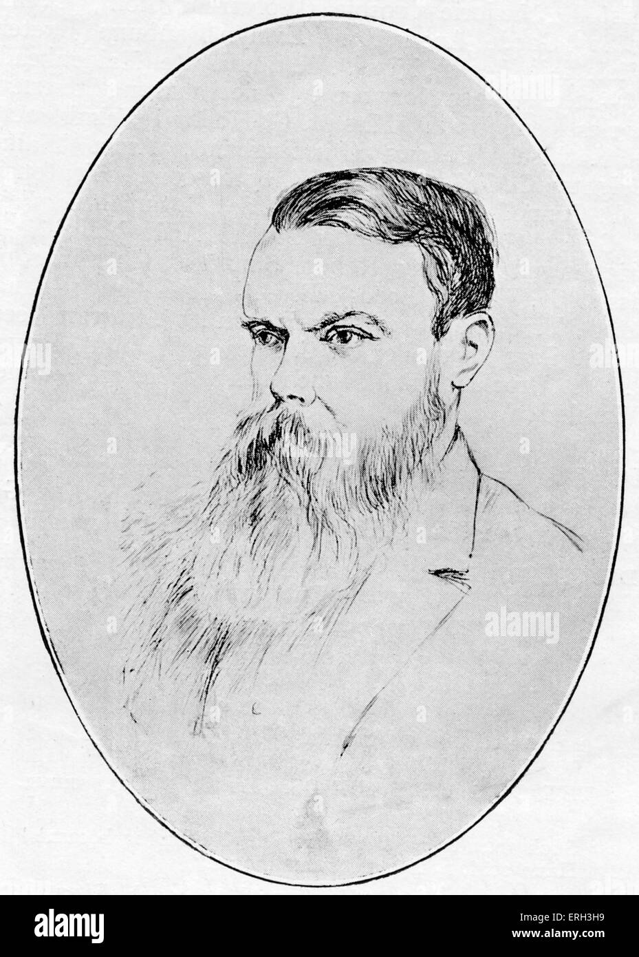 Henry Kingsley, romanziere inglese (2 gennaio 1830 - 24 Maggio 1876), il fratello più giovane di studioso e autore Charles Kingsley (12 giugno 1819 - 23 gennaio 1875). Disegno di William S. Hunt, c.1874 Foto Stock