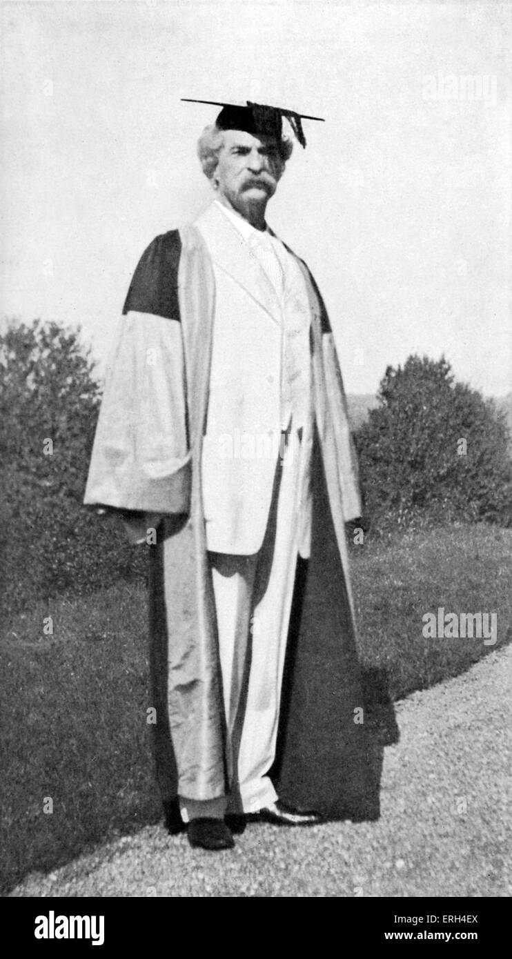 Mark Twain Dottore in Lettere, Oxford University, 26 giugno 1907. Mark Twain (nome della penna per Samuel Langhorne Clemens ) - Foto Stock
