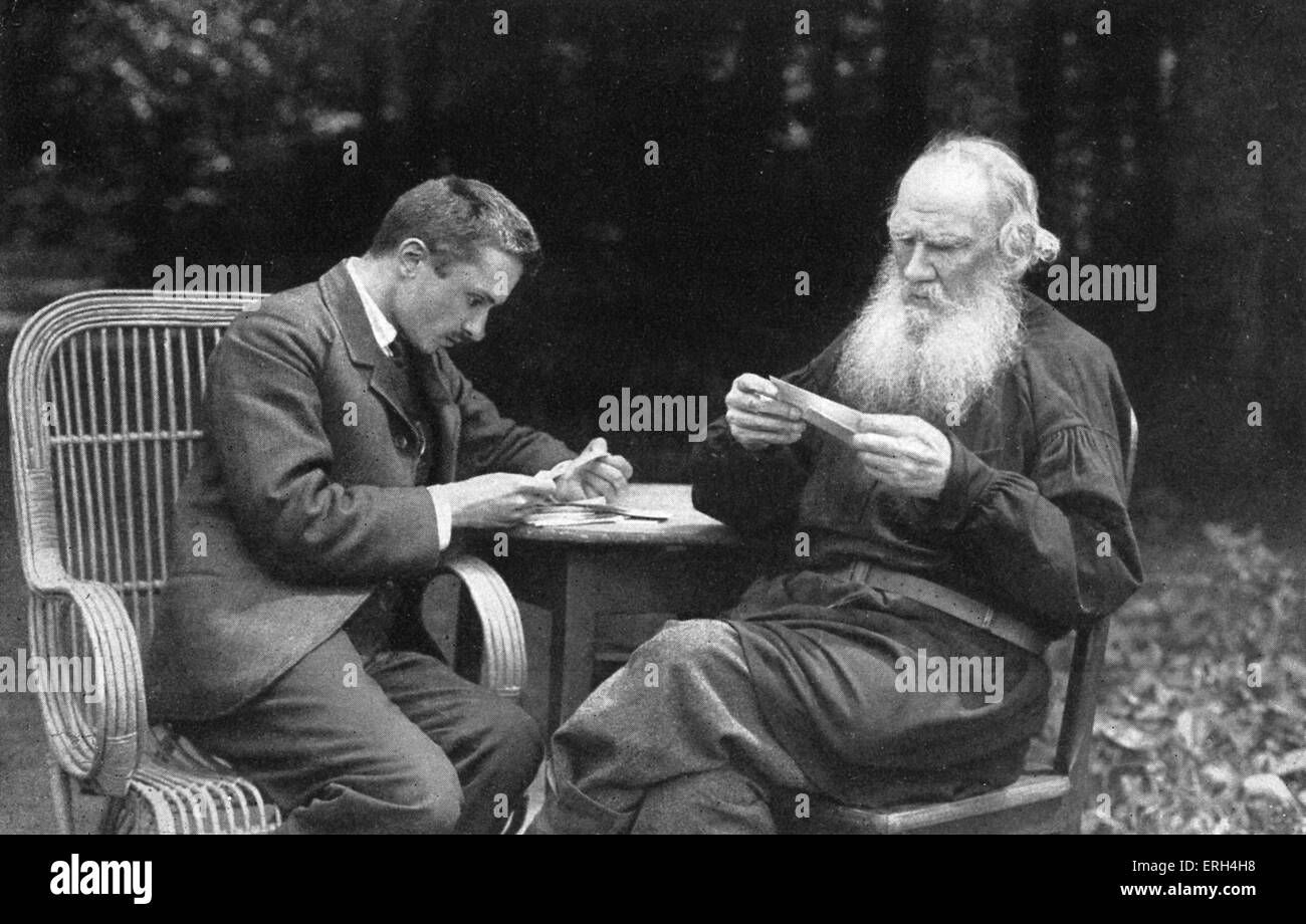 Michail Bulgakov e Leo Tolstoy in 1910. Foto di V Schertkov. Drammaturgo russo e noveilst, 15 maggio 1891 - 10 Marzo 1940. Foto Stock