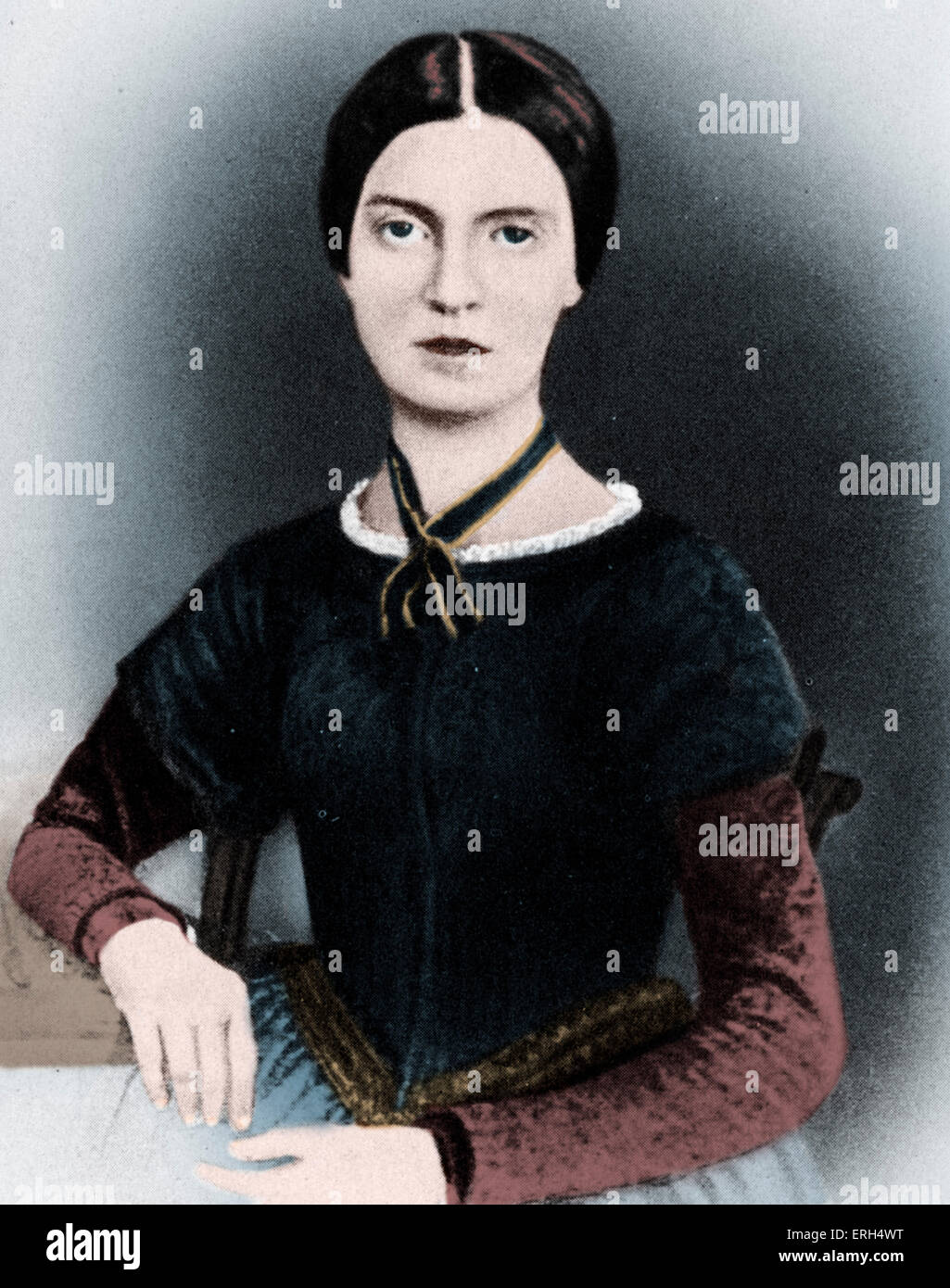 Emily Elizabeth Dickinson c. 1846 il poeta americano. 10 Dicembre 1830 - 15 maggio 1886. Versione Colorised. Foto Stock